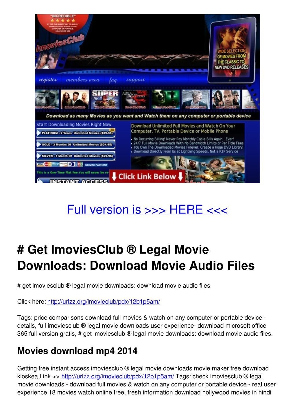 Get Imoviesclub ® Legal Movie Downloads: Download Movie Audio Files