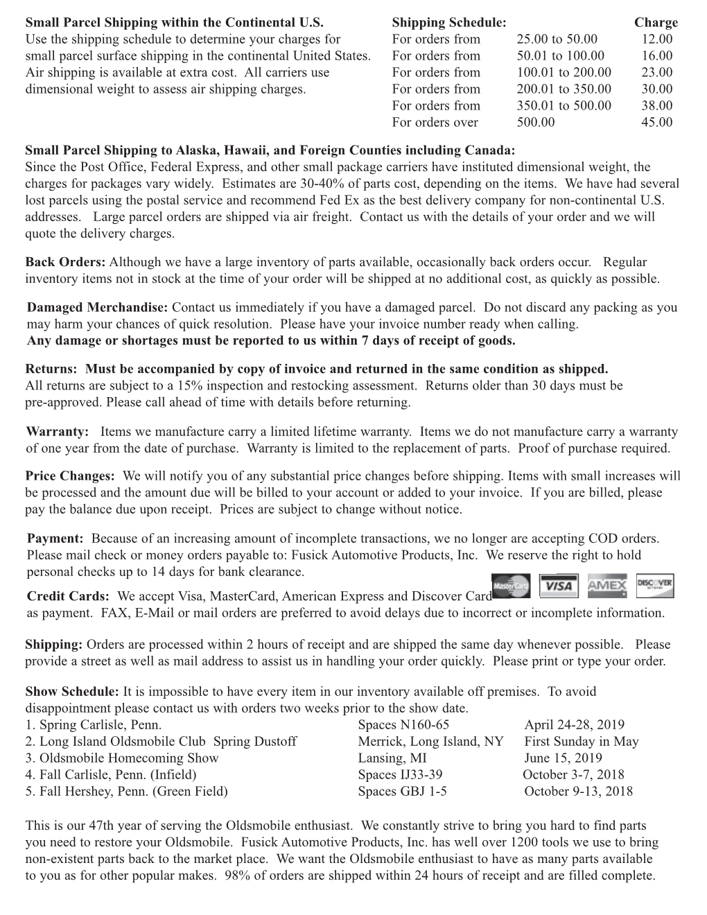 Small Parcel Shipping Within the Continental U.S. Use the Shipping