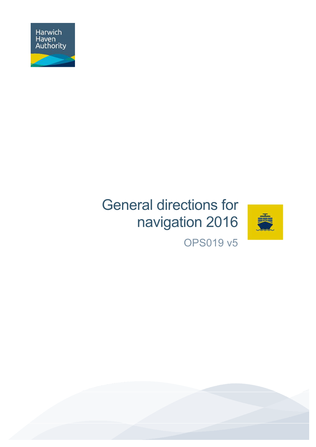 General Directions for Navigation 2016