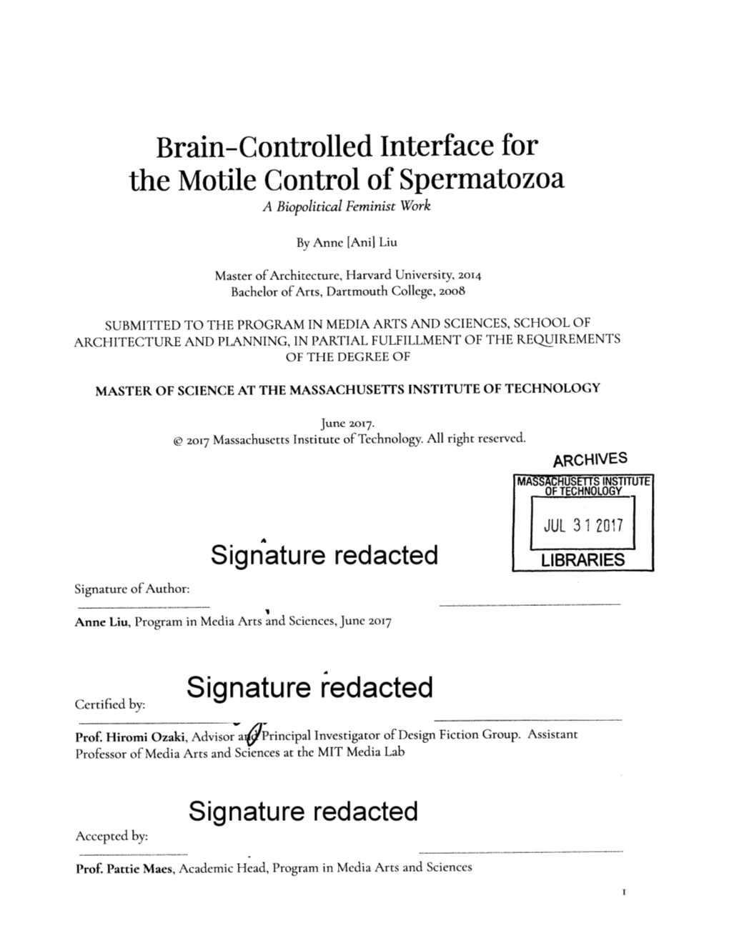 Signature Redacted LIBRARIES