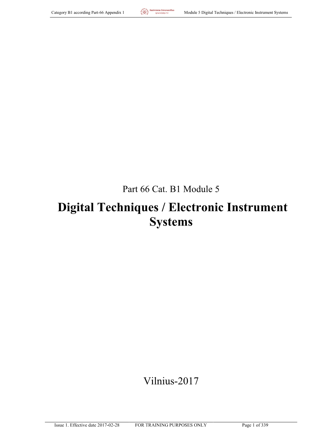 Digital Techniques / Electronic Instrument Systems