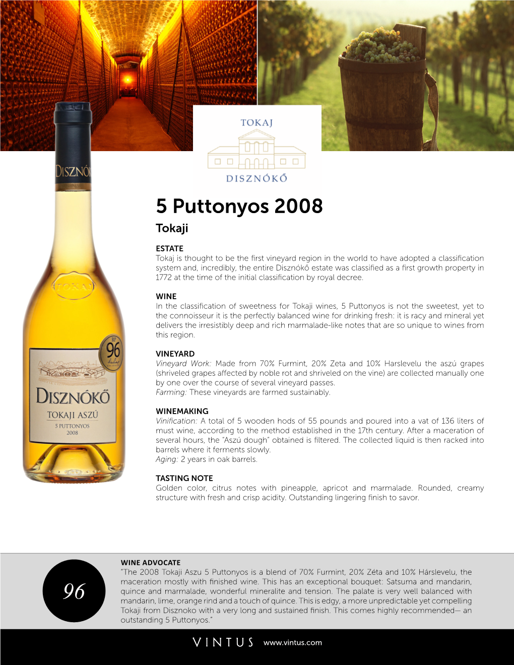 5 Puttonyos 2008 Tokaji