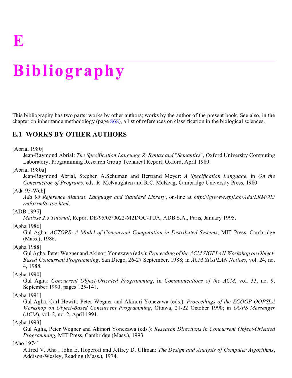 E Bibliography