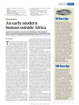 An Early Modern Human Outside Africa