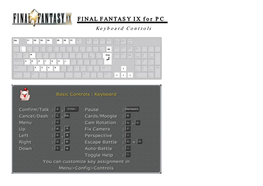 FINAL FANTASY IX for PC Keyboard Controls