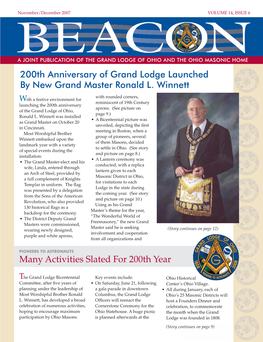 200Th Anniversary of Grand Lodge Launched by New Grand Master Ronald L