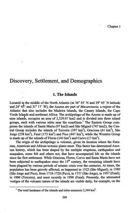 Discovery, Settlement, and Demographics