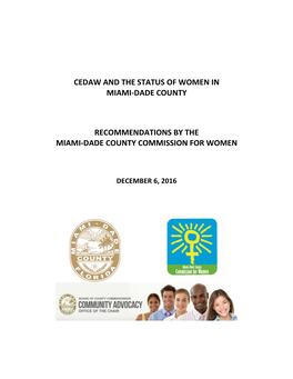 Cedaw and the Status of Women in Miami-Dade County