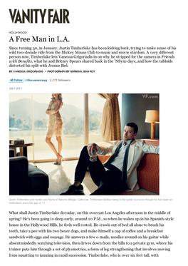 Justin Timberlake: a Free Man in L.A. | Vanity Fair