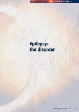 Epilepsy: the Disorder