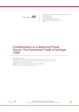 Confederations As a Balancing Power Device: the Continental Treaty of Santiago (1856