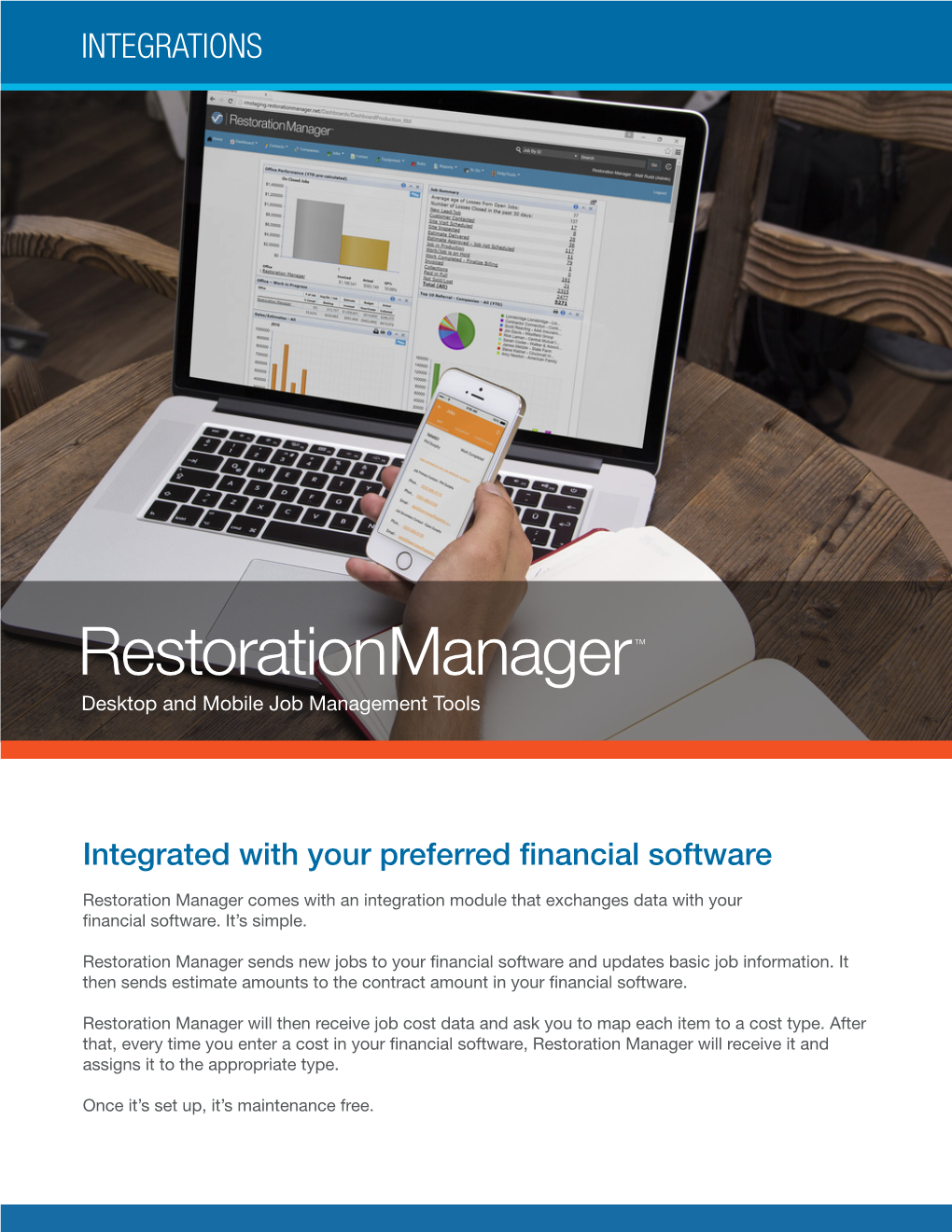 Restoration Manager Comes with an Integration Module That Exchanges Data with Your Financial Software