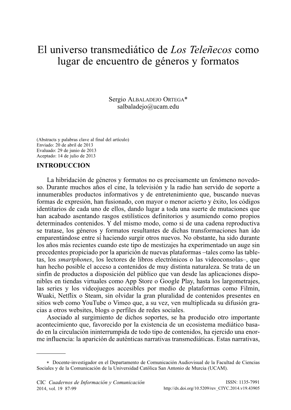 El Universo Transmediático De Los Teleñecos Como Lugar De Encuentro De Géneros Y Formatos