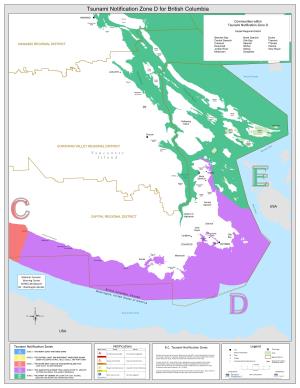 Tsunami Notification Zone D for British Columbia "