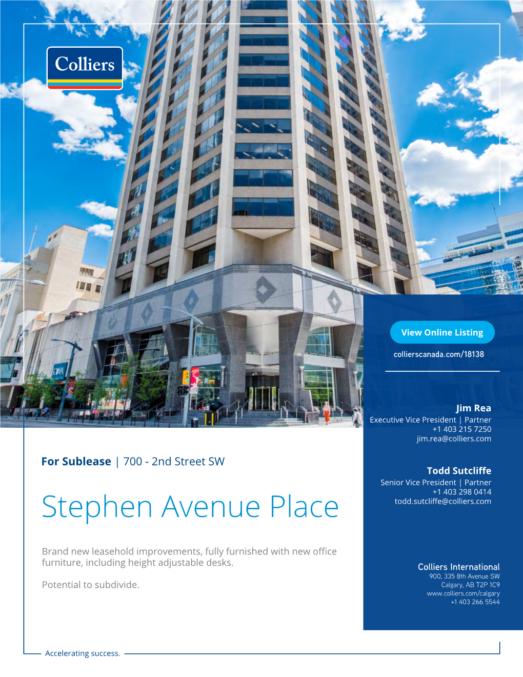 Stephen Avenue Place Todd.Sutcliffe@Colliers.Com