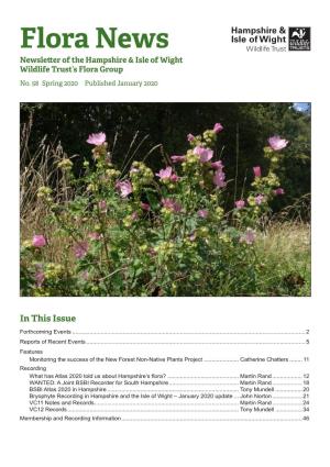 Flora News Newsletter of the Hampshire & Isle of Wight Wildlife Trust’S Flora Group No