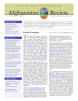 Afghanistan Review Week 23 08 June 2011 Comprehensive Information on Complex Crises