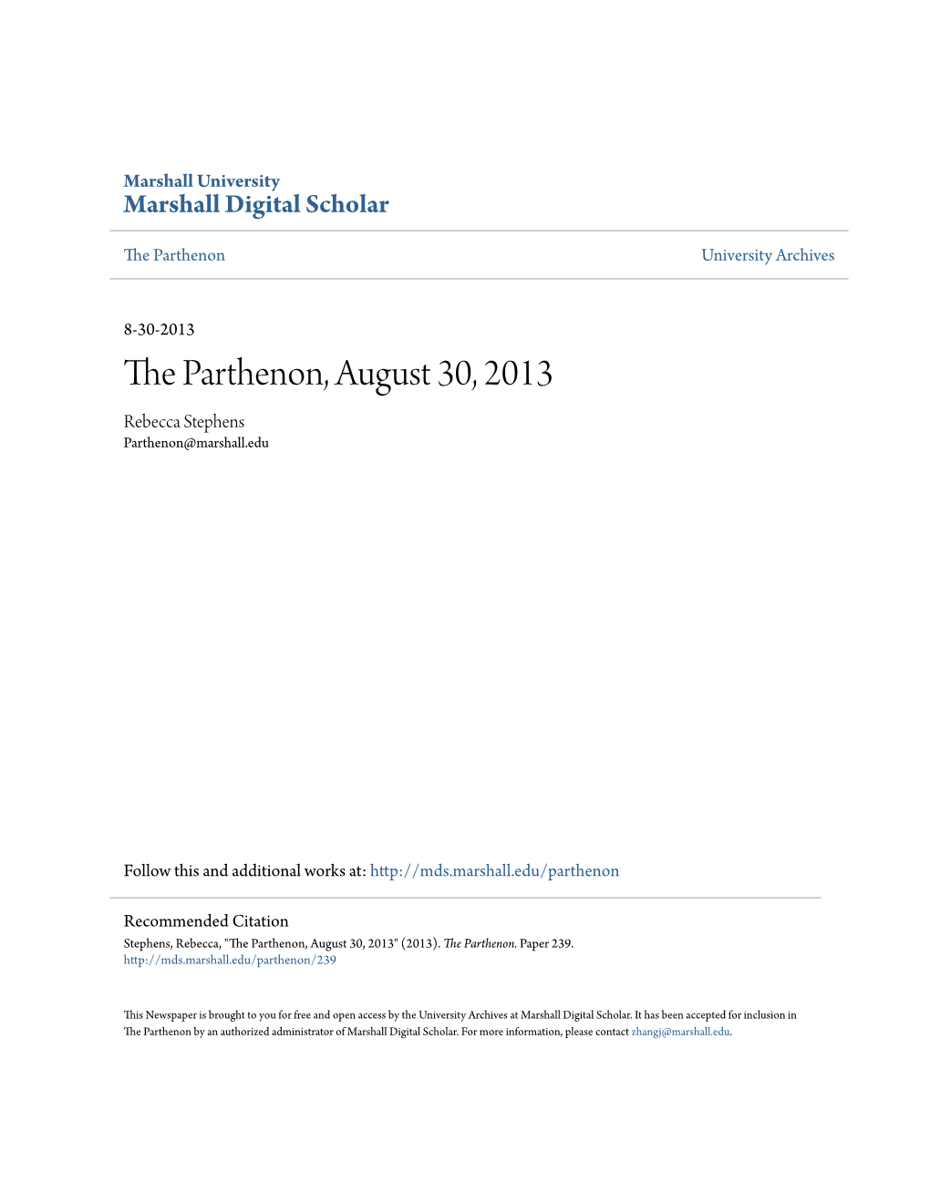 The Parthenon, August 30, 2013