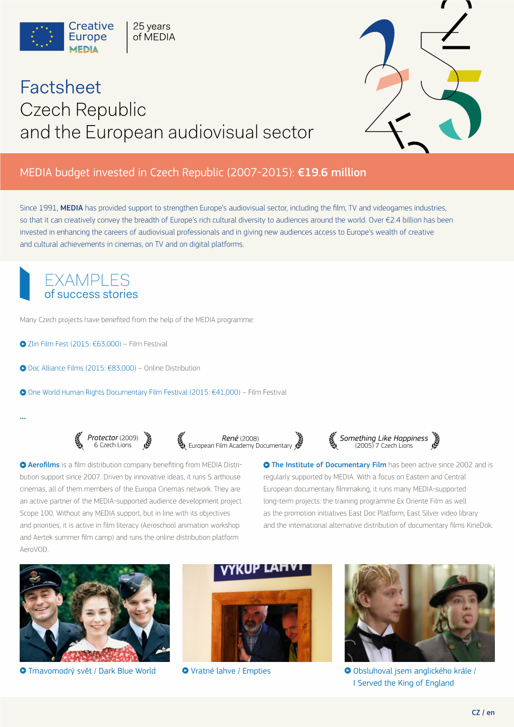 Factsheet Czech Republic and the European Audiovisual Sector