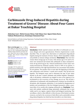 Carbimazole Drug-Induced Hepatitis During Treatment of Graves' Disease