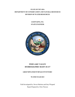 Fish Lake Valley Hydrographic Basin 10-117