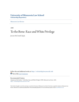 Race and White Privilege Jerome Mccristal Culp Jr