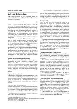 Universal Distance Scale E NCYCLOPEDIAOF a STRONOMYAND a STROPHYSICS