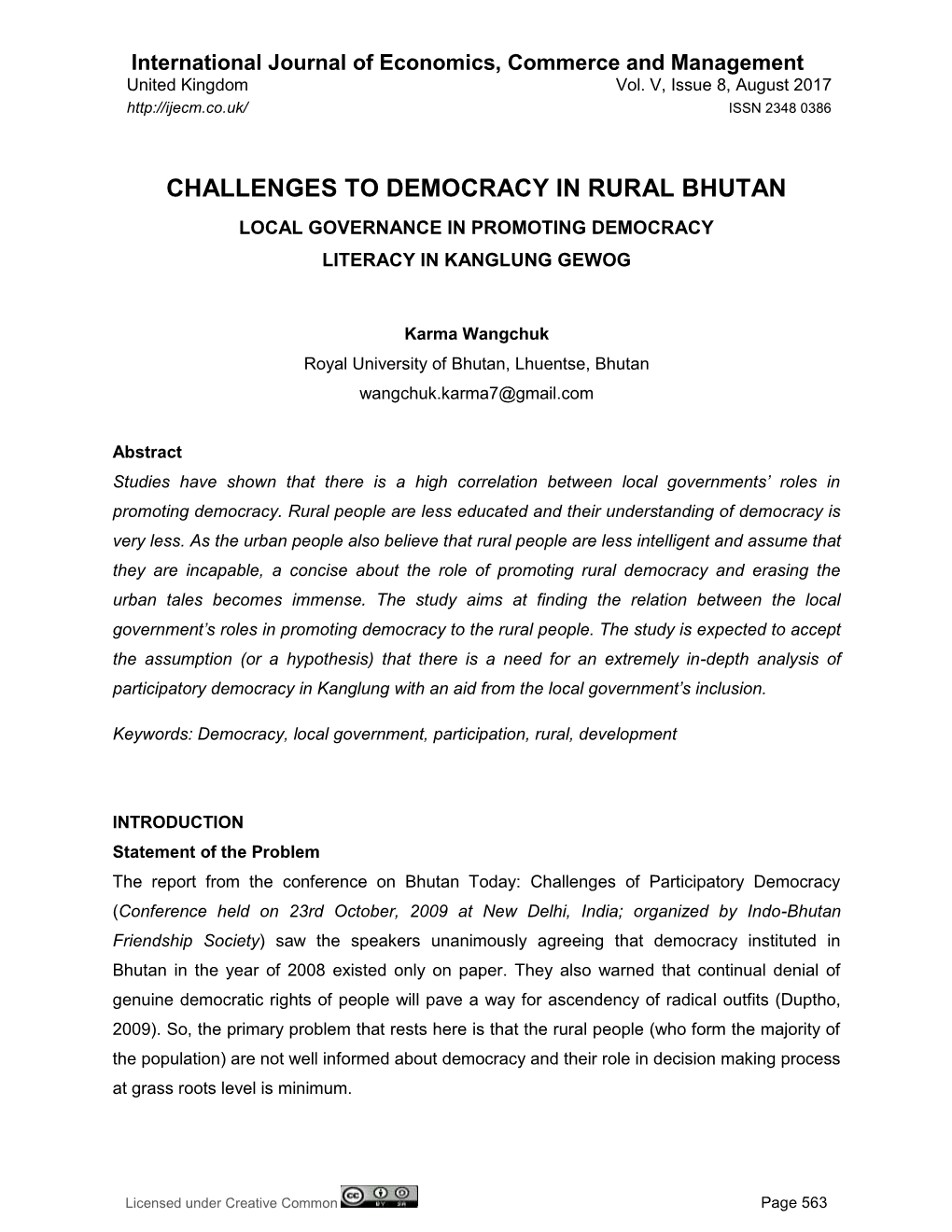 Local Governance in Promoting Democracy Literacy in Kanglung Gewog