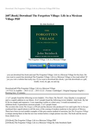 Download the Forgotten Village: Life in a Mexican Village PDF
