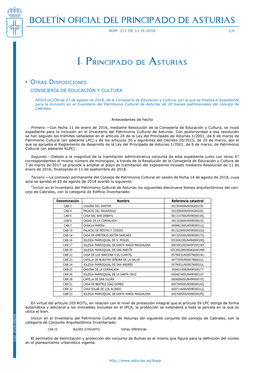 Inventario Del Patrimonio Cultural De Asturias De 20 Bienes Patrimoniales Del Concejo De Cabrales