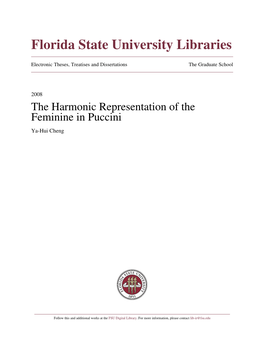The Harmonic Representation of the Feminine in Puccini Ya-Hui Cheng