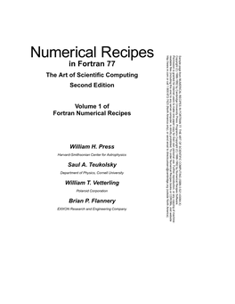 NUMERICAL RECIPES in FORTRAN 77: the ART of SCIENTIFIC COMPUTING (ISBN 0-521-43064-X) Copyright (C) 1986-1992 by Cambridge University Press