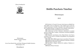 Biófilo Panclasta Timeline
