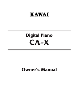 Digital Piano Owner's Manual