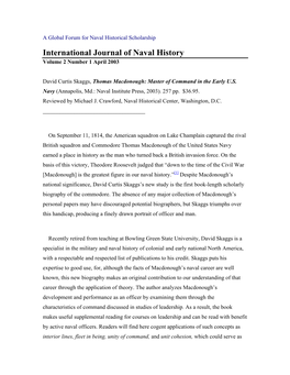 Reviewed by Michael J. Crawford, Naval Historical Center, Washington, D.C