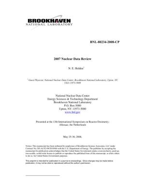 BNL-80234-2008-CP 2007 Nuclear Data Review