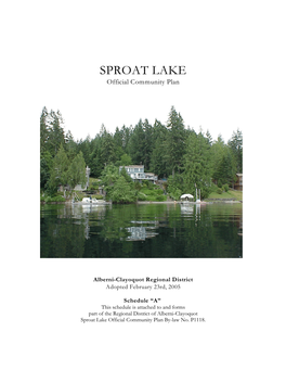 SPROAT LAKE Official Community Plan