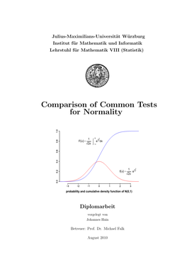 Comparison of Common Tests for Normality