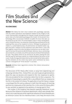 Film Studies and the New Science