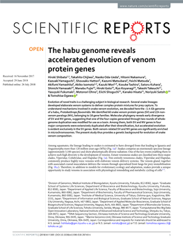 The Habu Genome Reveals Accelerated Evolution of Venom