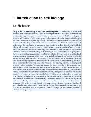 1 Introduction to Cell Biology