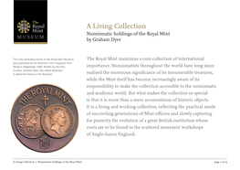 A Living Collection Numismatic Holdings of the Royal Mint by Graham Dyer