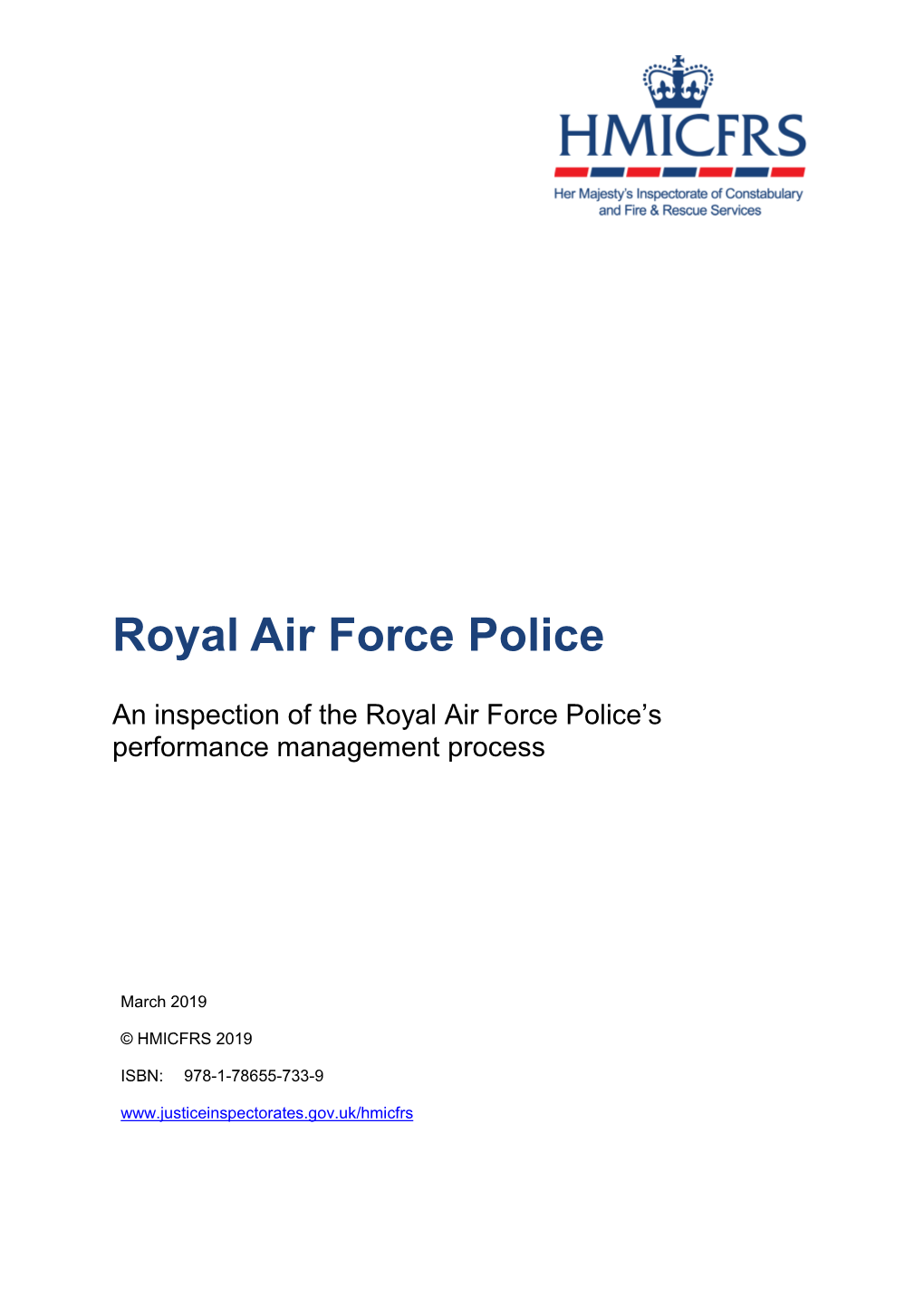 An Inspection of the Royal Air Force Police's Performance Management