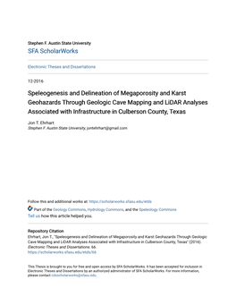 Speleogenesis and Delineation of Megaporosity and Karst