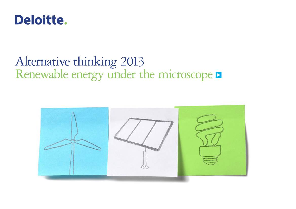 Alternative Thinking 2013 Renewable Energy Under the Microscope