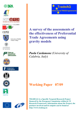 A Survey of the Assessments of the Effectiveness of Preferential Trade Agreements Using Gravity Models*
