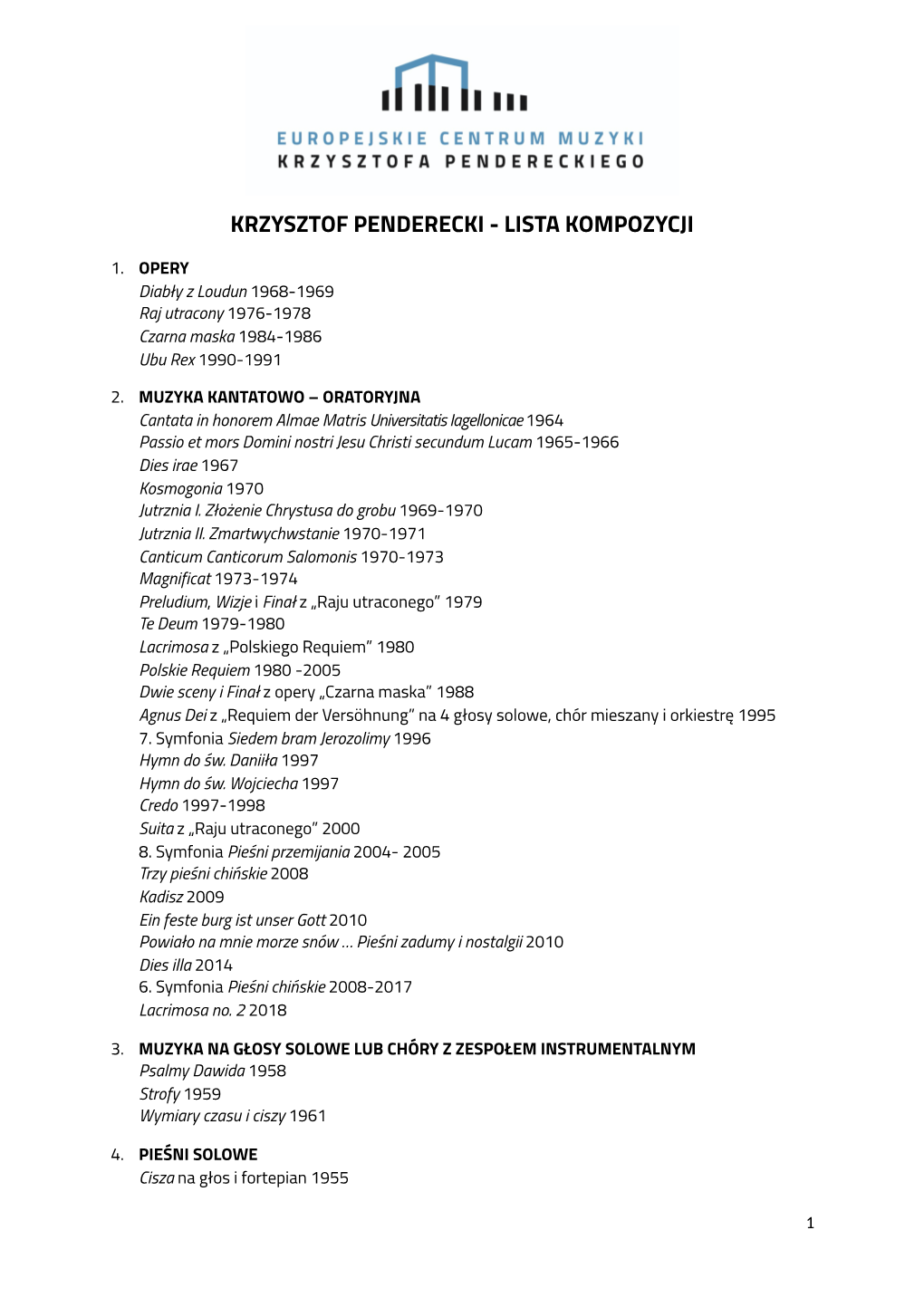 Katalog Kompozycji (Gatunkowy)