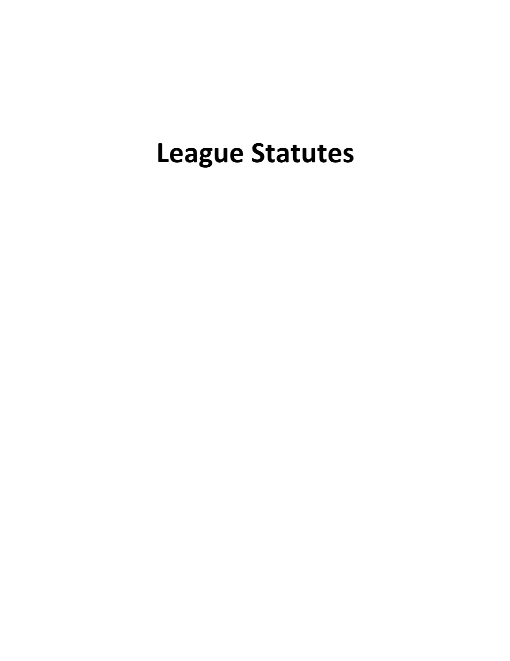 League Statutes