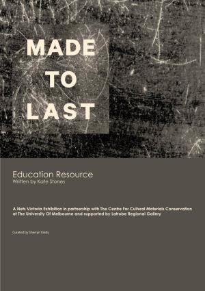Education Resource Written by Kate Stones