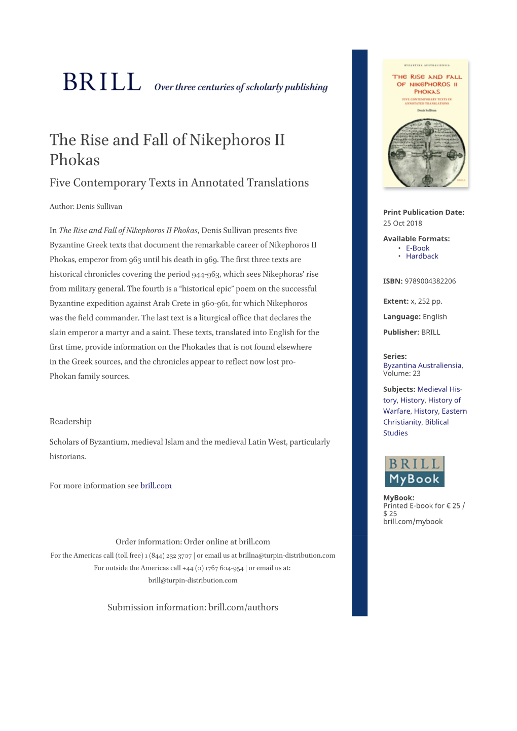The Rise and Fall of Nikephoros II Phokas Five Contemporary Texts in Annotated Translations